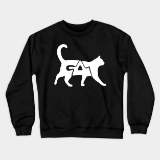 Abstract Cat Typography Crewneck Sweatshirt